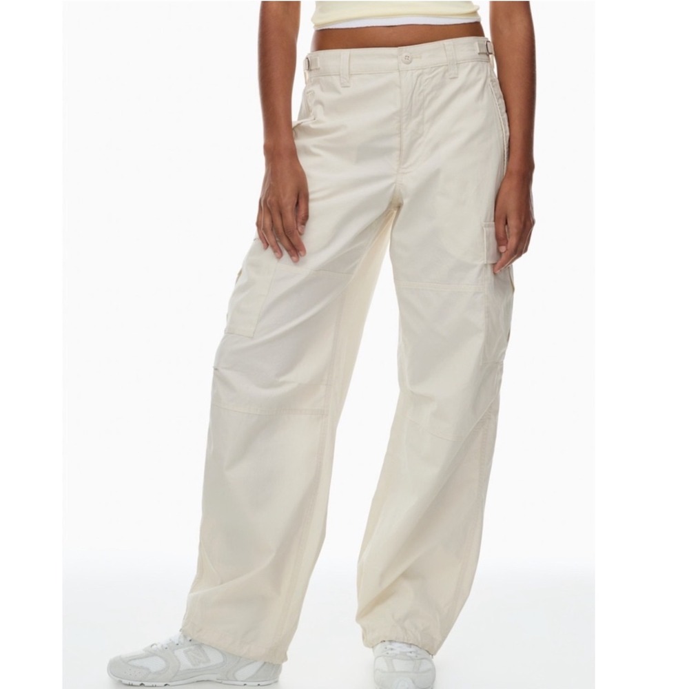 Aritzia Tna Supply Cargo Pants Cream Birch Wide Leg Utility Trousers